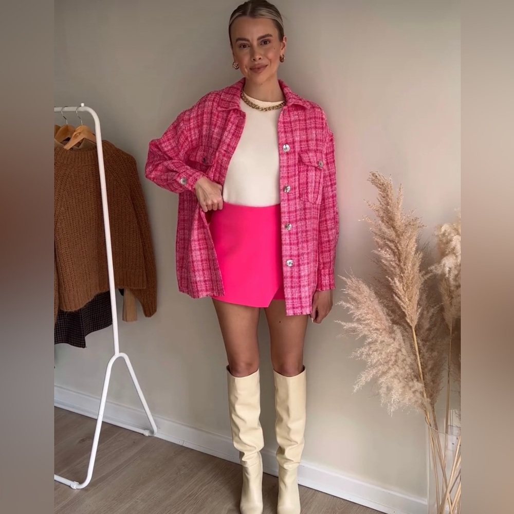 Zara woven plaid overshirt